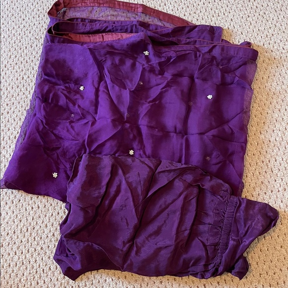 Purple wedding formal wear pakistani salwar kameez small - Picture 3 of 6